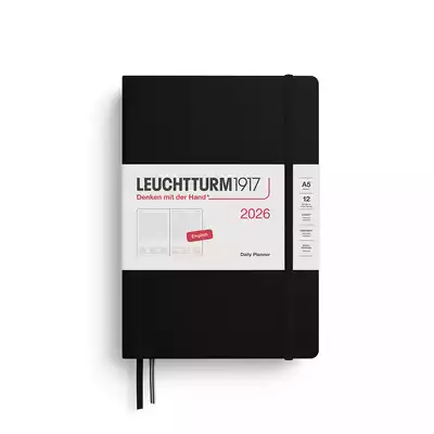 PLANER DZIENNY LEUCHTTURM1917 MEDIUM (A5) 2026 12 MIESIĘCY CZARNY