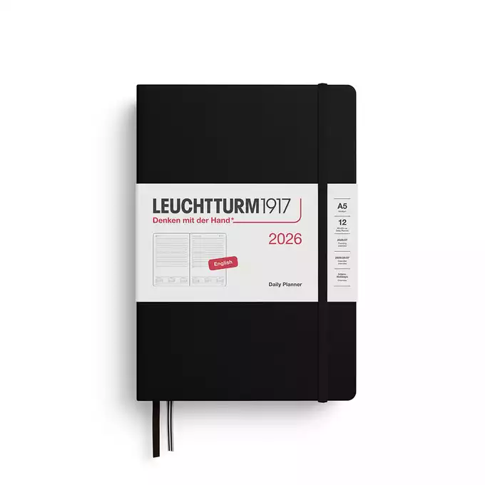 PLANER DZIENNY LEUCHTTURM1917 MEDIUM (A5) 2026 12 MIESIĘCY CZARNY