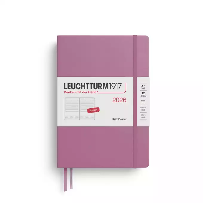 PLANER DZIENNY LEUCHTTURM1917 MEDIUM (A5) 2026 12 MIESIĘCY DUSTY ROSE