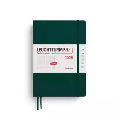 PLANER DZIENNY LEUCHTTURM1917 MEDIUM (A5) 2026 12 MIESIĘCY FOREST GREEN