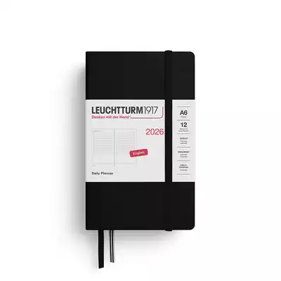 PLANER DZIENNY LEUCHTTURM1917 POCKET (A6) 2026 12 MIESIĘCY CZARNY