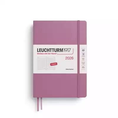 PLANER DZIENNY, W KROPKI, LEUCHTTURM1917, MEDIUM (A5), 2026, 12 MIESIĘCY DUSTY ROSE