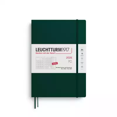 PLANER MIESIĘCZNY Z NOTATNIKIEM LEUCHTTURM1917 W MIĘKKIEJ OPRAWIE 2026 COMPOSITION (B5) FOREST GREEN