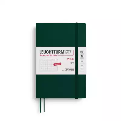 PLANER MIESIĘCZNY Z NOTATNIKIEM LEUCHTTURM1917 W MIĘKKIEJ OPRAWIE 2026 PAPERBACK (B6+) FOREST GREEN