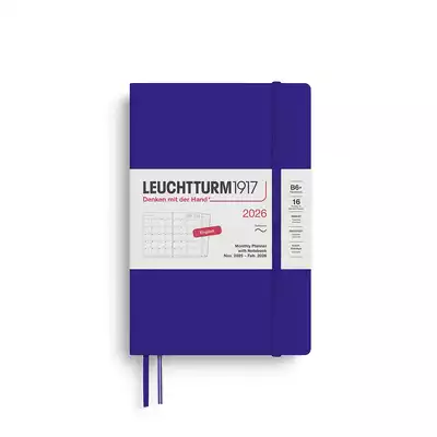 PLANER MIESIĘCZNY Z NOTATNIKIEM LEUCHTTURM1917 W MIĘKKIEJ OPRAWIE 2026 PAPERBACK (B6+) INK