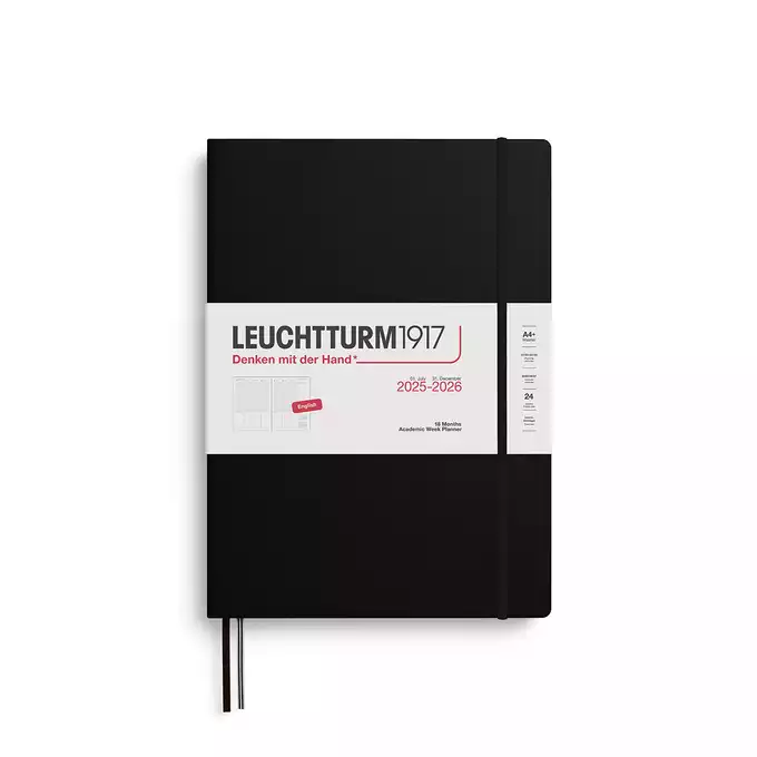 PLANER TYGODNIOWY AKADEMICKI LEUCHTTURM1917 MASTER (A4+) 2025/2026 18 MIESIĘCY CZARNY