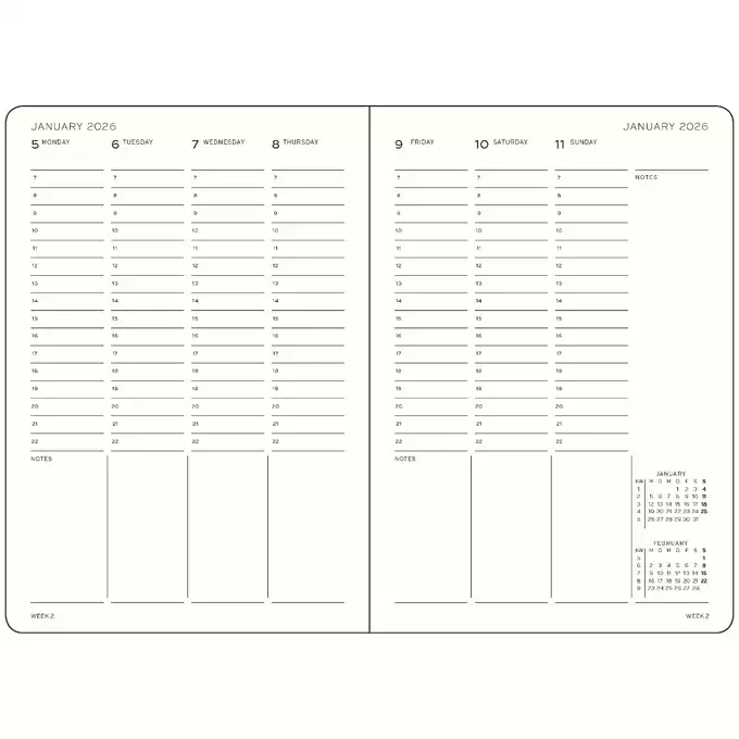 PLANER TYGODNIOWY AKADEMICKI LEUCHTTURM1917 MEDIUM (A5) 2025/2026 18 MIESIĘCY FOREST GREEN