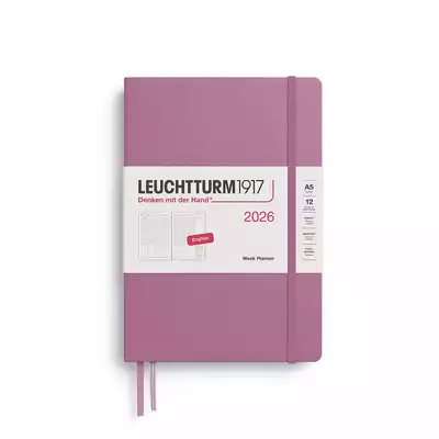 PLANER TYGODNIOWY PIONOWY LEUCHTTURM1917 MEDIUM (A5) 2026 DUSTY ROSE