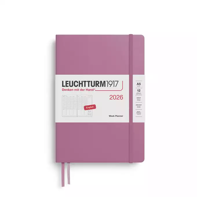 PLANER TYGODNIOWY PIONOWY LEUCHTTURM1917 MEDIUM (A5) 2026 DUSTY ROSE