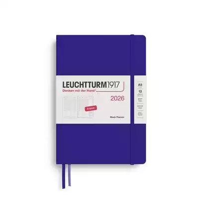 PLANER TYGODNIOWY PIONOWY LEUCHTTURM1917 MEDIUM (A5) 2026 INK
