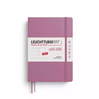PLANER TYGODNIOWY POZIOMY LEUCHTTURM1917 18 MIESIĘCY MEDIUM (A5) 2025/2026 DUSTY ROSE