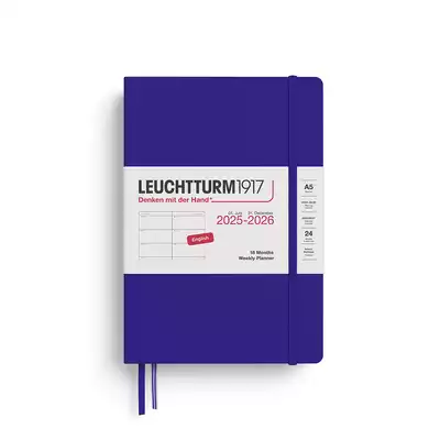 PLANER TYGODNIOWY POZIOMY LEUCHTTURM1917 18 MIESIĘCY MEDIUM (A5) 2025/2026 INK