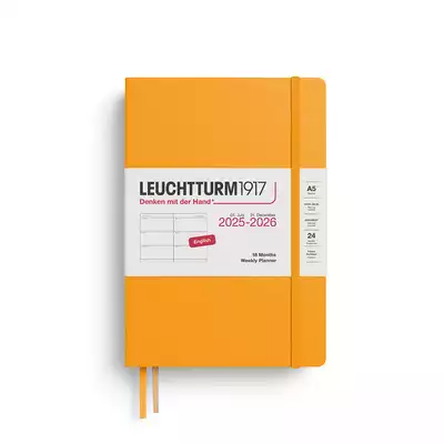 PLANER TYGODNIOWY POZIOMY LEUCHTTURM1917 18 MIESIĘCY MEDIUM (A5) 2025/2026 RISING SUN