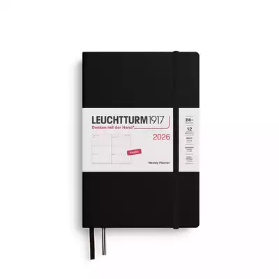 PLANER TYGODNIOWY POZIOMY LEUCHTTURM1917 PAPERBACK (B6+) 2026 CZARNY