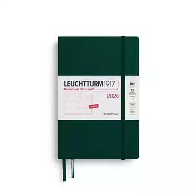 PLANER TYGODNIOWY POZIOMY LEUCHTTURM1917 PAPERBACK (B6+) 2026 FOREST GREEN