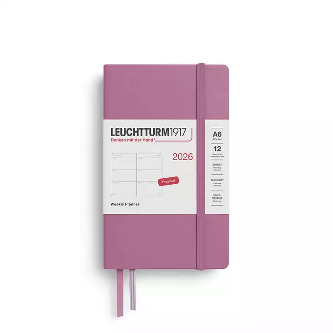 PLANER TYGODNIOWY POZIOMY LEUCHTTURM1917 POCKET (A6) 2026 DUSTY ROSE