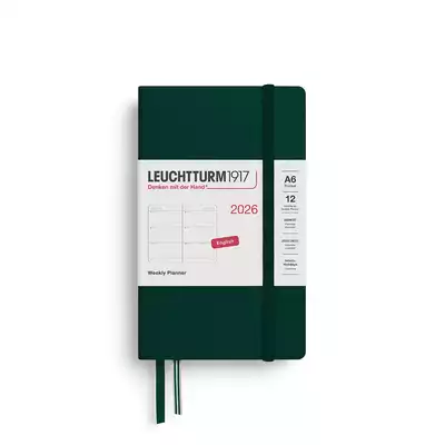 PLANER TYGODNIOWY POZIOMY LEUCHTTURM1917 POCKET (A6) 2026 FOREST GREEN
