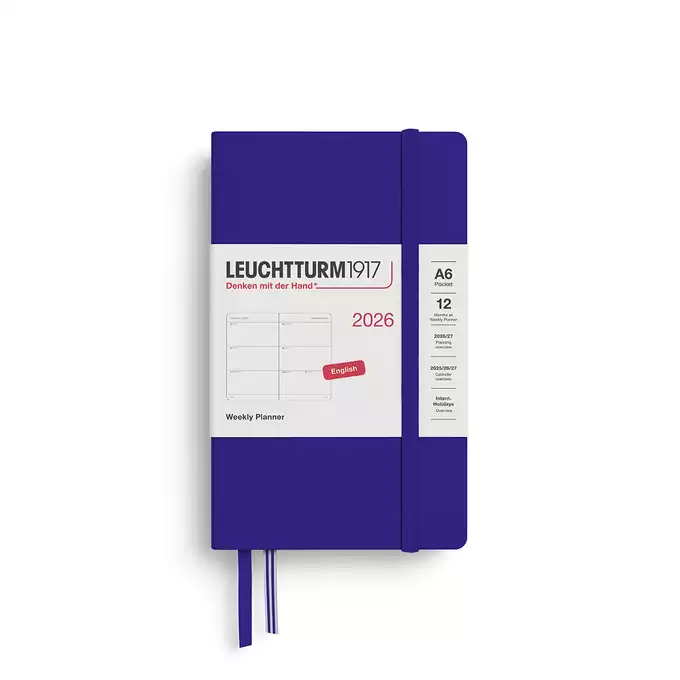 PLANER TYGODNIOWY POZIOMY LEUCHTTURM1917 POCKET (A6) 2026 INK