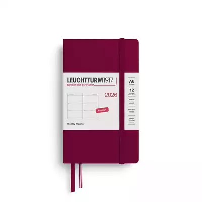 PLANER TYGODNIOWY POZIOMY LEUCHTTURM1917 POCKET (A6) 2026 PORT RED