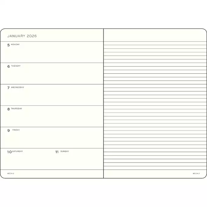 PLANER TYGODNIOWY Z NOTATNIKIEM LEUCHTTURM1917 18 MIESIĘCY MEDIUM (A5) 2025/2026 FOREST GREEN