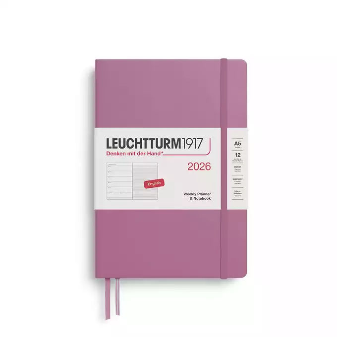 PLANER TYGODNIOWY Z NOTATNIKIEM LEUCHTTURM1917 MEDIUM (A5) 2026 DUSTY ROSE