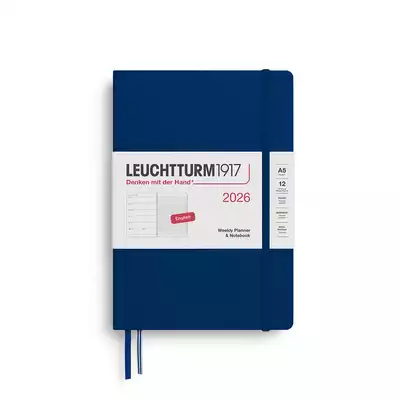 PLANER TYGODNIOWY Z NOTATNIKIEM LEUCHTTURM1917 MEDIUM (A5) 2026 GRANATOWY