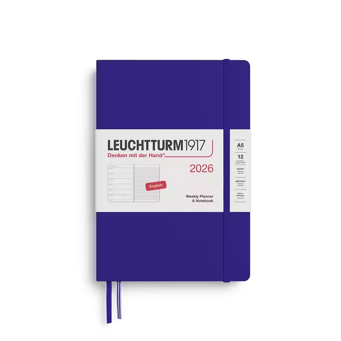 PLANER TYGODNIOWY Z NOTATNIKIEM LEUCHTTURM1917 MEDIUM (A5) 2026 INK