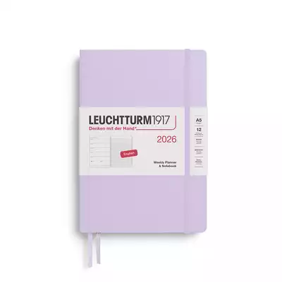 PLANER TYGODNIOWY Z NOTATNIKIEM LEUCHTTURM1917 MEDIUM (A5) 2026 LILAC