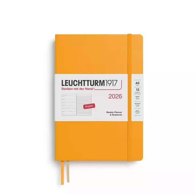 PLANER TYGODNIOWY Z NOTATNIKIEM LEUCHTTURM1917 MEDIUM (A5) 2026 RISING SUN