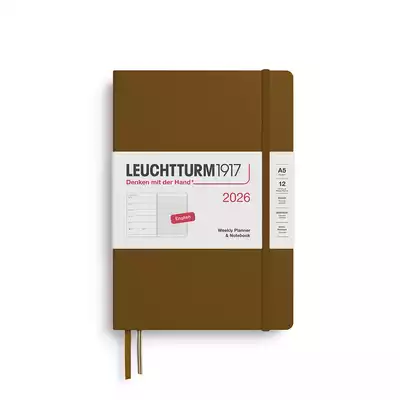 PLANER TYGODNIOWY Z NOTATNIKIEM LEUCHTTURM1917 MEDIUM (A5) 2026 SPICE BROWN