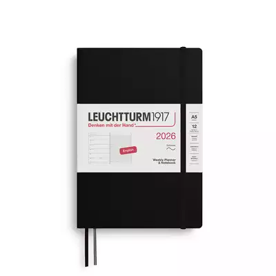 PLANER TYGODNIOWY Z NOTATNIKIEM LEUCHTTURM1917 W MIĘKKIEJ OPRAWIE MEDIUM (A5) 2026 CZARNY