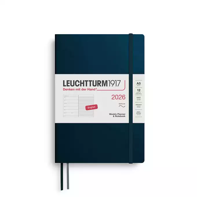 PLANER TYGODNIOWY Z NOTATNIKIEM LEUCHTTURM1917 W MIĘKKIEJ OPRAWIE MEDIUM (A5) 2026 DEEP SEA