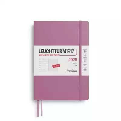 PLANER TYGODNIOWY Z NOTATNIKIEM LEUCHTTURM1917 W MIĘKKIEJ OPRAWIE MEDIUM (A5) 2026 DUSTY ROSE