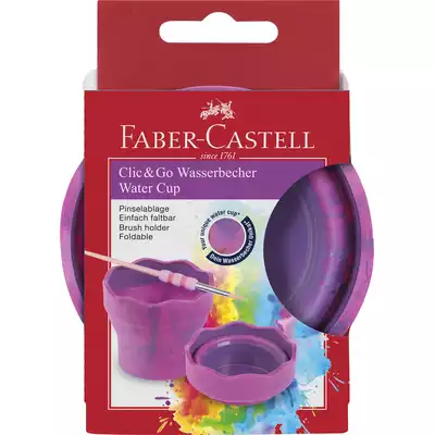POJEMNIK NA WODĘ CLIC&amp;GO FABER-CASTELL, RÓŻOWO FIOLETOWY