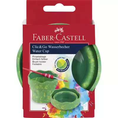 POJEMNIK NA WODĘ CLIC&amp;GO FABER-CASTELL, ZIELONO ŻÓŁTY