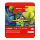 Pastele woskowe, NEOCOLOR II Aquarelle - LUSH, metalowe pudełko, 10 sztuk