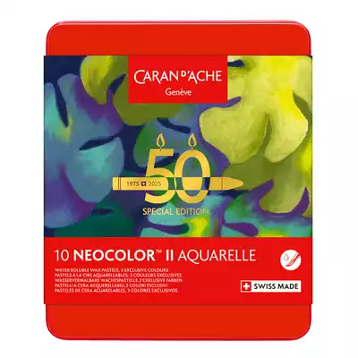 Pastele woskowe, NEOCOLOR II Aquarelle - LUSH, metalowe pudełko, 10 sztuk