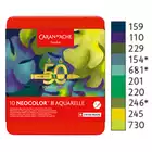 Pastele woskowe, NEOCOLOR II Aquarelle - LUSH, metalowe pudełko, 10 sztuk