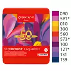 Pastele woskowe, NEOCOLOR II Aquarelle - POP, metalowe pudełko, 10 sztuk