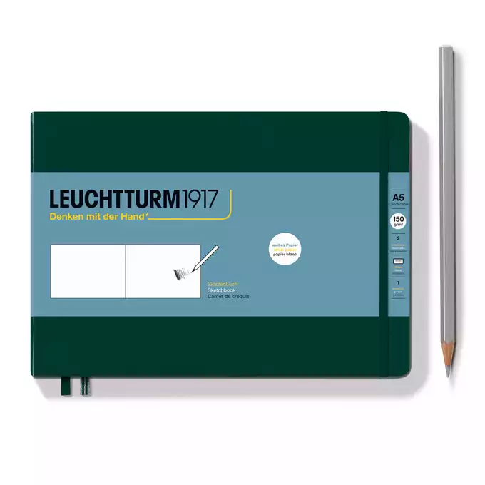 SZKICOWNIK LEUCHTTURM1917 MEDIUM POZIOMY (A5) FOREST GREEN