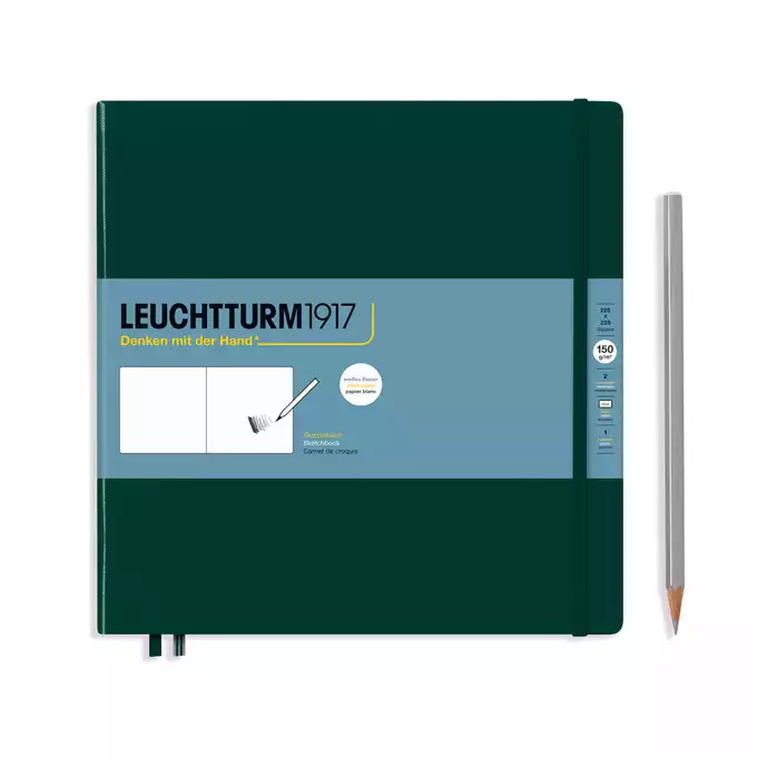 SZKICOWNIK LEUCHTTURM1917 SQUARE (225x225 MM) FOREST GREEN