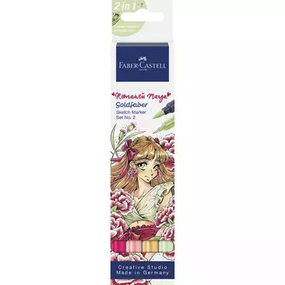ZESTAW DWUSTRONNYCH PISAKÓW GOLDFABER SKETCH FABER-CASTELL, MANGA NO.2 ROMANTIC, 4 PISAKI