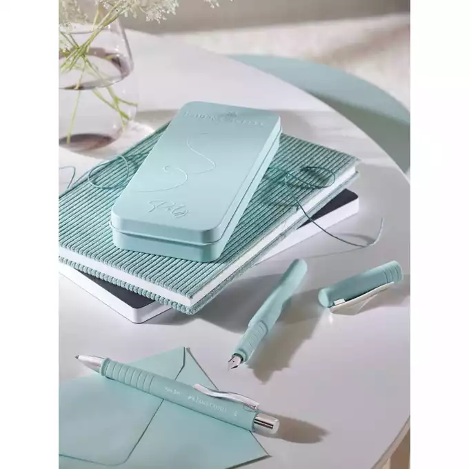 ZESTAW PREZENTOWY POLY FABER-CASTELL, PIÓRO WIECZNE + DŁUGOPIS, CARIBIC BLUE