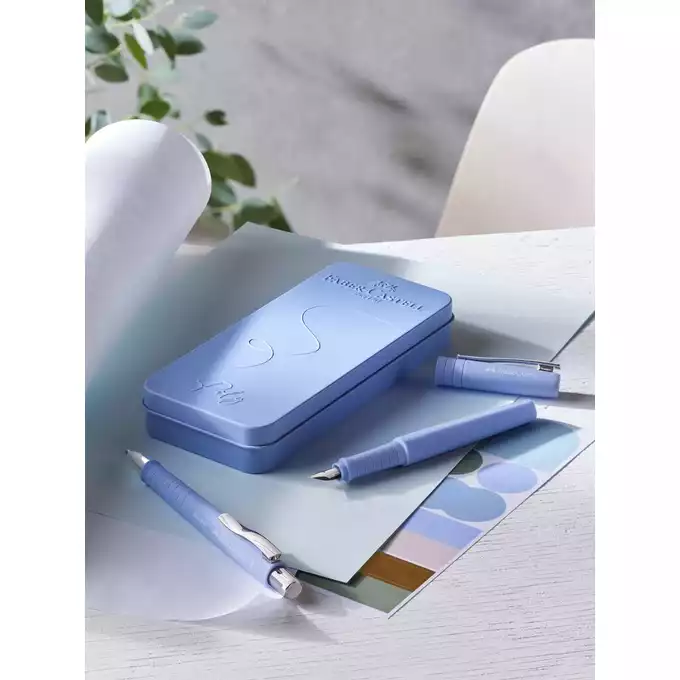 ZESTAW PREZENTOWY POLY FABER-CASTELL, PIÓRO WIECZNE + DŁUGOPIS, PALE IRIS