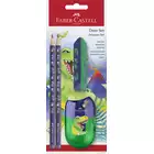 ZESTAW SZKOLNY DINOZAURY 2 X OŁÓWEK +TEMPERÓWKA + GUMKA BLISTER FABER-CASTELL