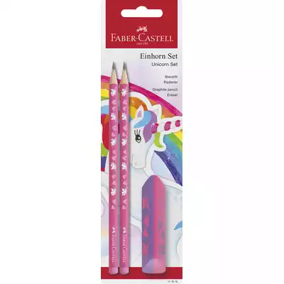 ZESTAW SZKOLNY JEDNOROŻEC 2 X OŁÓWEK + GUMKA BLISTER FABER-CASTELL