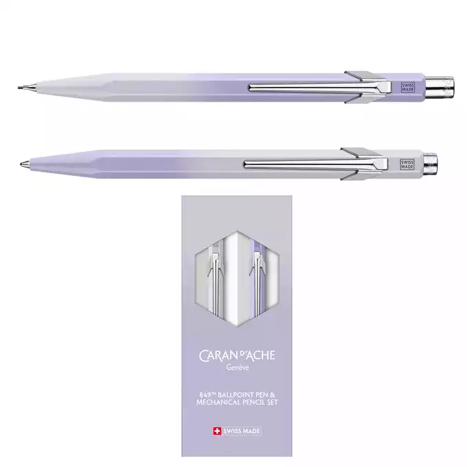 Zestaw upominkowy Blooming Lavender Caran d’Ache: długopis 849 + ołówek 844