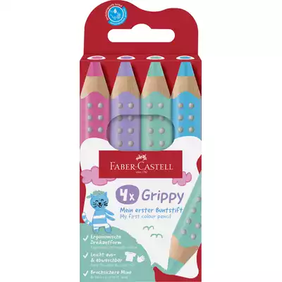 KREDKI GRIPPY FABER-CASTELL, 4 KOLORY PASTELOWE
