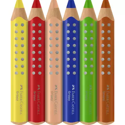 KREDKI GRIPPY FABER-CASTELL, 6 KOLORÓW + TEMPERÓWKA