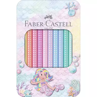 KREDKI OŁÓWKOWE SPARKLE JUMBO FABER-CASTELL, 10 KOLORÓW PASTELOWYCH